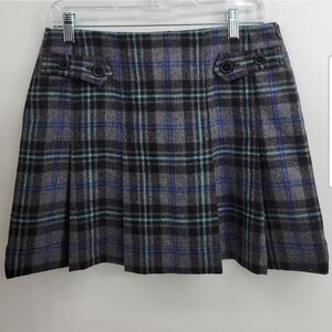 GAP Plaid Mini Skirt - Black and Blue